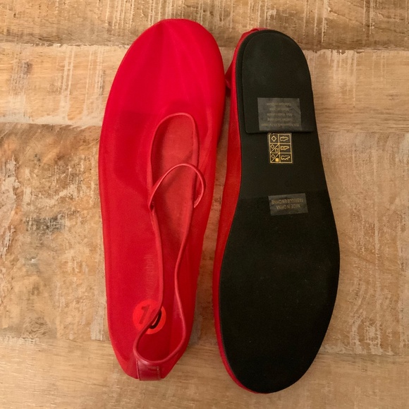 (NWT) JEFFERY CAMPBELL “MARY JANE” RED MESH FLATS, SIZE 10 - Picture 4 of 6